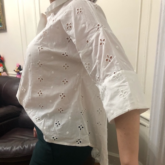 Mango white embroidered shirt - Picture 8 of 8